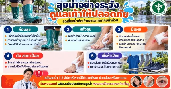 ลุยน้ำอย่างระวัง ดูแลเท้าให้ปลอดภัย